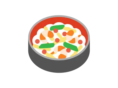 ちらし寿司のアイコンのイラスト