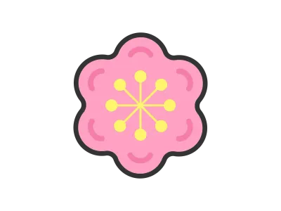 梅の花のアイコンのイラスト
