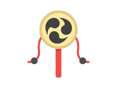 でんでん太鼓のアイコンのイラスト