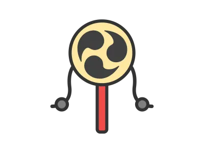 でんでん太鼓のアイコンのイラスト