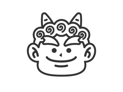 赤鬼のアイコンのイラスト