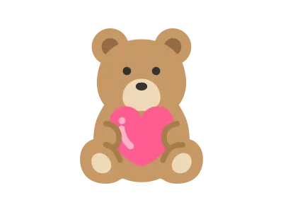 クマのヌイグルミのアイコンのイラスト