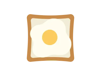目玉焼きをのせた食パンのアイコンのイラスト