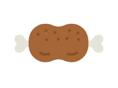 骨付き肉のアイコンのイラスト