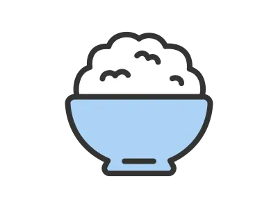 茶碗に盛られた白米のイラスト