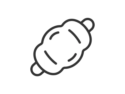 ソーセージロールパンのアイコンのイラスト