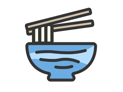 うどんのアイコンのイラスト