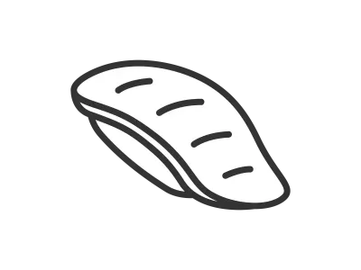 サーモンの寿司のアイコンのイラスト