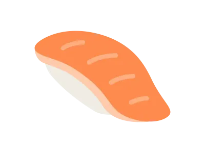 サーモンの寿司のアイコンのイラスト