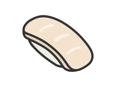 ビンチョウマグロの寿司のアイコンのイラスト