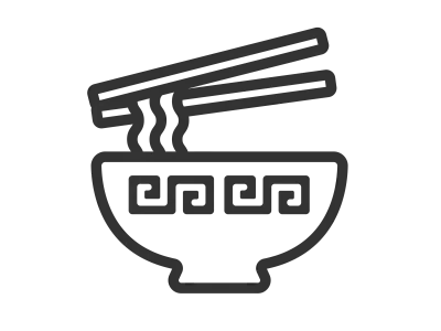 丼に入ったラーメンのアイコンのイラスト