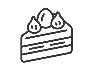 イチゴのショートケーキのアイコンのイラスト