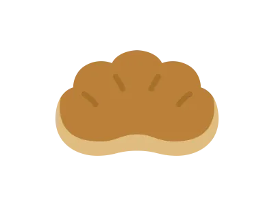 クリームパンのアイコンのイラスト