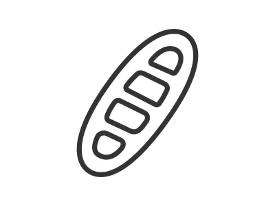 フランスパンのアイコンのイラスト