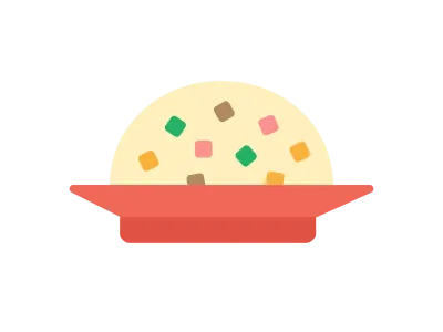 炒飯のアイコンのイラスト