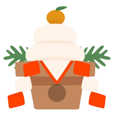 シンプルな鏡餅のイラスト