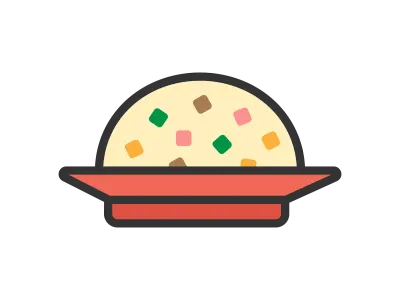 炒飯のアイコンのイラスト