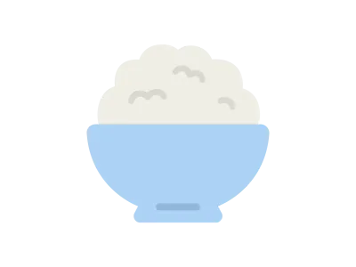 茶碗に盛られた白米のイラスト