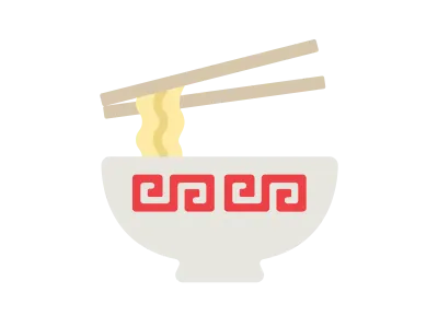 丼に入ったラーメンのアイコンのイラスト