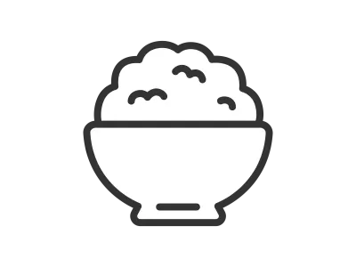 茶碗に盛られた白米のイラスト