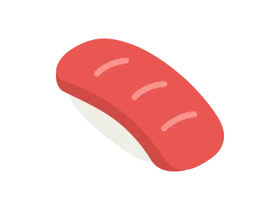 マグロの寿司のアイコンのイラスト