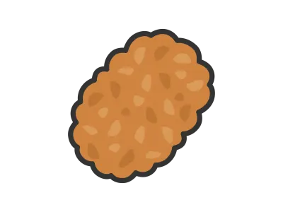 カレーパンのアイコンのイラスト