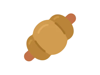 ソーセージロールパンのアイコンのイラスト