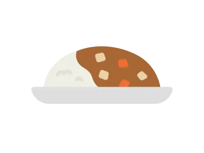 カレーライスのアイコンのイラスト