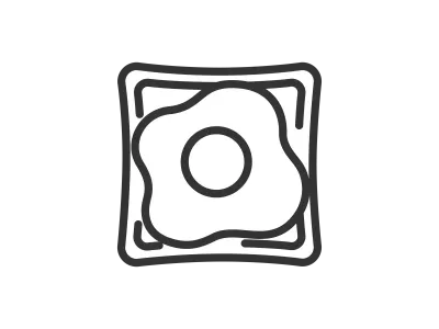 目玉焼きをのせた食パンのアイコンのイラスト