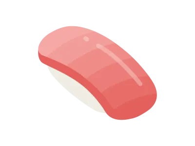 マグロのトロの寿司のアイコンのイラスト