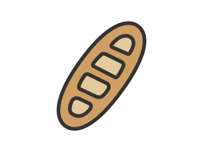 フランスパンのアイコンのイラスト