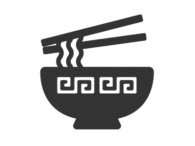 丼に入ったラーメンのアイコンのイラスト