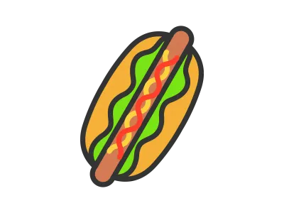 ホットドッグのアイコンのイラスト