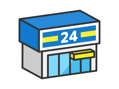 コンビニエンスストアの外観のイラスト