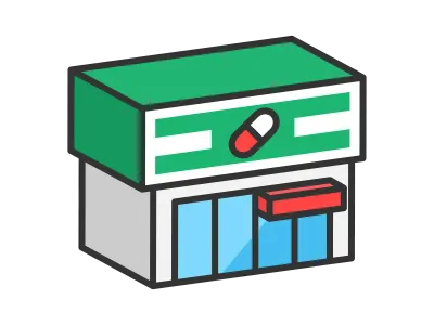 薬局の外観のイラスト