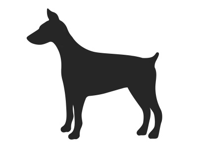 ドーベルマンのシルエットのイラスト