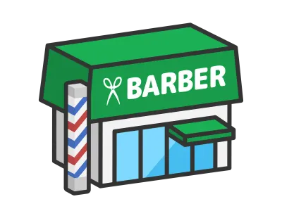 床屋の外観のイラスト
