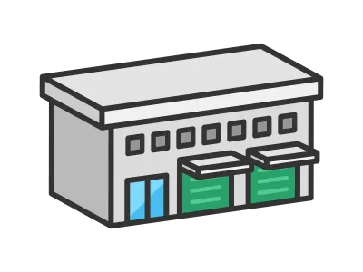 工場の外観のイラスト