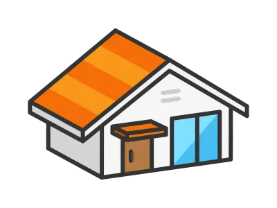 平屋住宅のイラスト