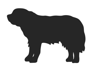 セントバーナードのシルエットのイラスト