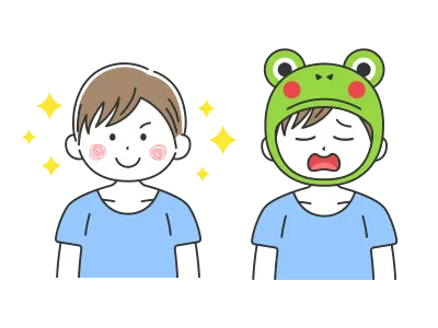 男性の蛙化現象のイラスト