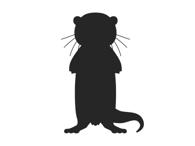 カワウソのシルエットのイラスト