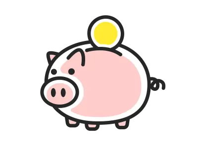 豚の貯金箱のアイコンのイラスト