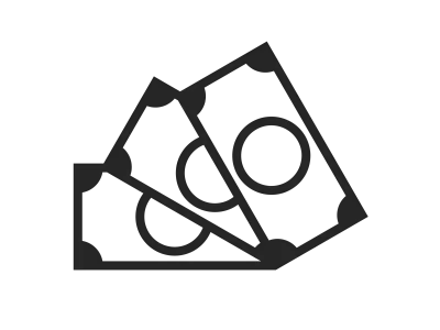 紙幣の束のアイコンのイラスト