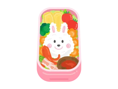 うさぎのキャラ弁のイラスト