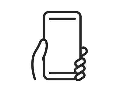 スマートフォンを持つ手のアイコンのイラスト