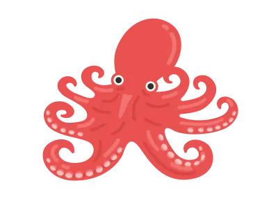 赤色の蛸のイラスト