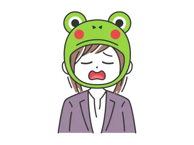 蛙化現象したビジネスウーマンのイラスト