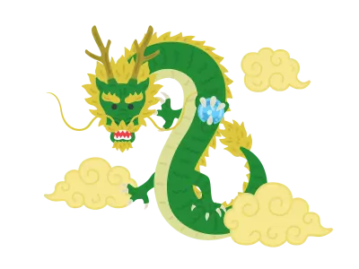 雲の中にいる龍のイラスト
