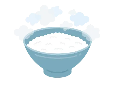 炊きたての御飯のイラスト